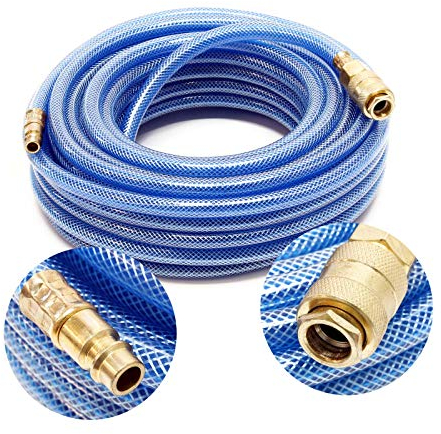 Wiltec Tubo PVC aria compressa 15m per compressore attacco a innesto rapido