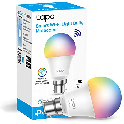 Tapo L530B Smart Bulb, B22 Multicolor Alex Light Bulb, 8.7W (60W), Dimmable, Schedule & Timer, Away Mode, Energy Saving, Voice Control Alexa & Google, App Remote Control