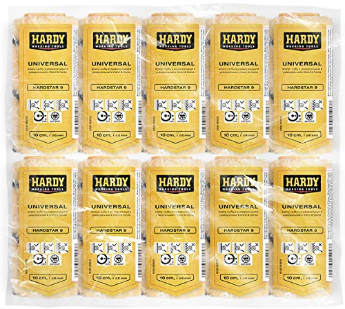 HARDY WORKING TOOLS 10x Malerwalze 10cm, Florhöhe 9mm, Durchmesse 30mm, Farbrolle, Malerrolle, Farbwalze, gelb-weiß