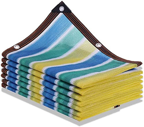 Garden fence Artificial Ivy Shade Cloth Shading Netting Stripes Shade Netting with Eyelets Thicken Shade Debris Scaffold Netting Windbreak Privacy Fence for Plant Coversb622(Color:Multi-colored;Size:4