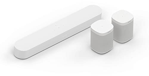 Sonos Beam (Gen 2) Soundbar White 5.0 (Beam Soundbar + 2 One Gen2 Speakers)
