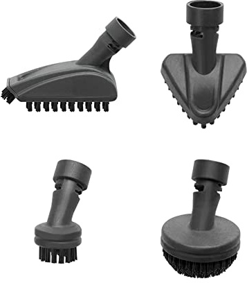POLTI Vaporetto PAEU0399 Set mit 4 Bürsten mit Nylonborsten zum Reinigen von Fliesen, Herdplatten, Fugen und Sanitärkeramik