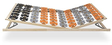 i-flair 7-Zonen Lattenrost TFlex50KF 140x200 cm Teller Lattenrahmen Hergestellt in der EU - mit Kopf- und Fußverstellung