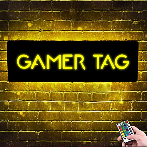 Personalizzato Gamer Metal Sign Wall Art Lamp LED Game Neon Sign Night Lights Nome personalizzato Home Decor Gamer Sign per Teen Boys Game Room Decor Camera da letto Decorazione da parete (Stile-1)