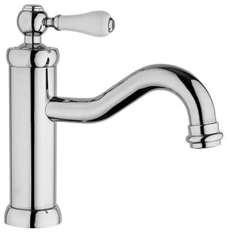 Paini Duomo Miscelatore Lavabo con Leva in Ceramica Bianca Scarico Automatico 11/4 (88CR211L6)