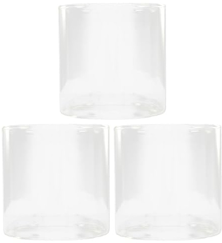 Yardenfun 3pcs Clear Cylinder Hydroponic Glass Vase for Desktop Decoration Transparent Multi-use Flower Container and Small Fish Tank with Rounded Edges Compact for Office Balcony Living