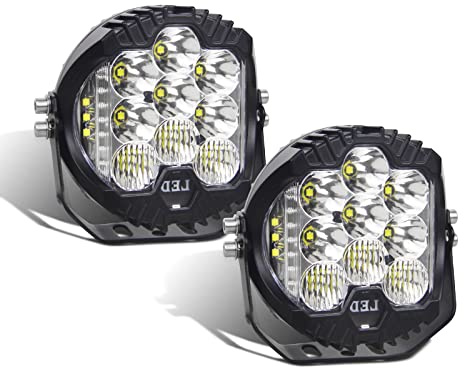 Willpower 2pcs Focos Led Tractor 5 pulgadas 50W Faros Led 12V 24V Barra LED Luz Trabajo LED IP67 Impermeable 6000K Blanca Antiniebla LED para 4x4 Coche Camión Barco Offroad ATV UTV SUV