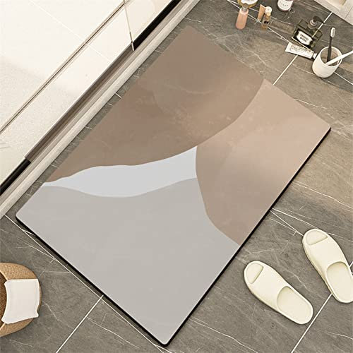 Badezimmerteppich, Badematte Rutschfest, Duschmatte Rutschfest, Duschvorleger, Badvorleger Badteppich Rutschfest Waschbar Teppich Badezimmer, Bathroom Mat, Bath Mat Mats, Bad Teppich, Braun-70x120cm