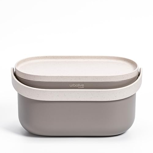 Urbalive Design Biomülleimer Küche 4L - Komposteimer Küche mit Deckel - Kleiner Mülleimer für alltäglichen Biomüll - Spülmaschinenfest - Mit Kaffeesatz-Beimischung hergestellt, inkl Biomüllbeutel