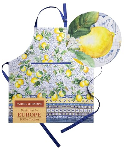 Maison d'Hermine Schürze, 100% Baumwolle (70 cm x 85 cm, 1er-Set)