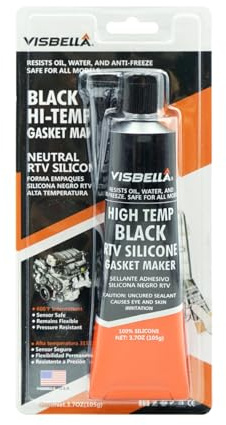 Visbella High Temperature RTV Silicone Gasket Maker, Sealed Oil Resistant Waterproof Quick Dry Liquid for Bonding Internal Combustion, Steam Turbines, Automotive Engine Parts 3.7OZ (Black)