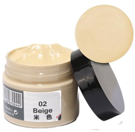 Donubiiu Balsamo Ricolorante per Pelle, Crema Ricolorante per Pelle, Balsamo Riparatore e Cura del Colore per Pelle, Kit di Riparazione del Colore per Pelle per Mobili, Divani, Sedili Auto (02Beige)