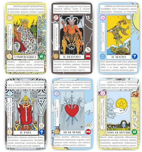 ARCANIA - Tarot für Anfänger auf Italienisch, mit einfachen Definitionen, Schlüsselwörtern, Tierkreis, Chakra, Numerologie, Ja oder Nein und Symbolik der Hintergründe