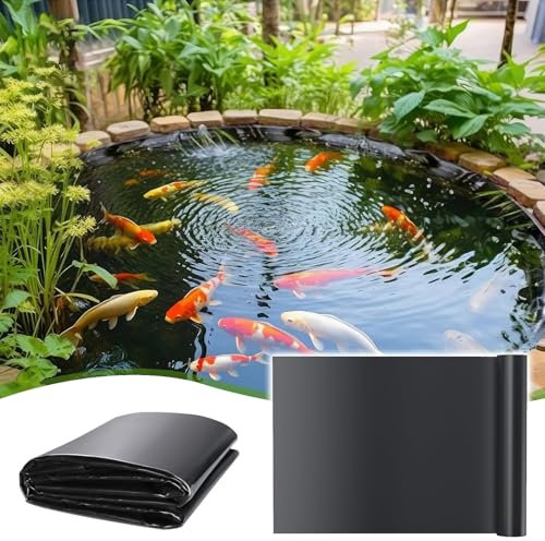 Teichplane, Teichfolie 2x2m, 2x3m, 3x3m, 6x8m, Schwimmteichfolie Folie für Gartenteich, Stärke 0.5mm, Fisch und Pflanzenfreundlich, für Fischteiche Brunnen Wassergarten(Size:3x6m(9.8x19.6ft))