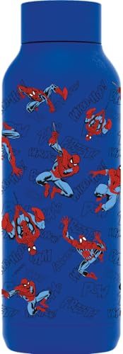 QUOKKA SOLID X DISNEY | BOTELLA TÉRMICA DE ACERO INOXIDABLE DOBLE PARED | SPIDER-MAN RETRO COMIC