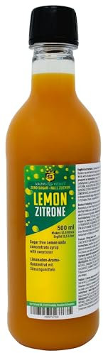 Aromhuset Cloudy Lemon Soda Syrup Concentrate 500 ml - Make 12.5 Litres and Sugar-Free - Make Soft Drink by Adding Flavouring to Carbonated Sparkling Fizzy Water
