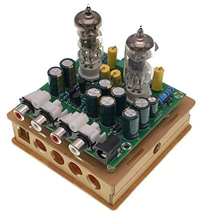 Reapyyt Le Plus RéCent 6J1 PréAmpli Une Lampes Carte Amplificateur Casque Ampli Une Valve Tampon Bile Kits Bricolage (Carte Ampli de PréAmpli Une Tubes 6J1 + éLéMents Coque Transparents)