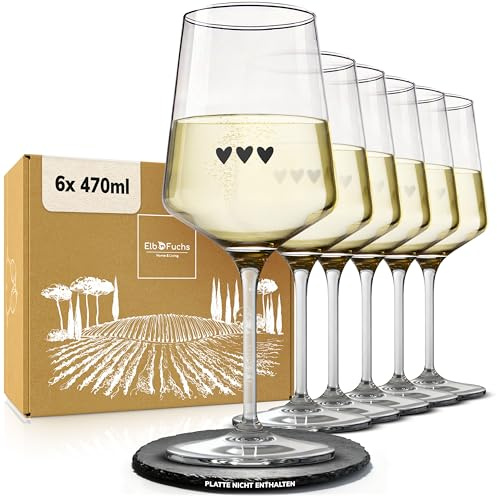 ElbFuchs® Aperitifgläser (6x470 ml) Serie Midnight Affection [GESCHENKIDEE] Spülmaschinenfest & robust, Bunte Wein- und Cocktailgläser beliebt für Spritz-Getränke, Hugo, Negroni, Limoncello, u.v.m.