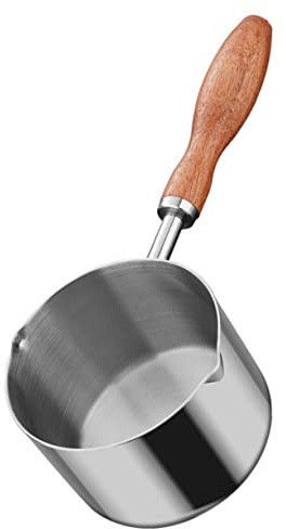 ELAYARD Casserole Inox Mini avec Bec Verseur Double Poignée Ergonomique Brûlure Pot Multifonction pour Lait Huile et Cuisson Induction