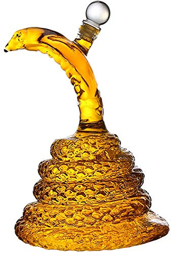 Decanter per whisky in vetro a forma di serpente con tappo, bottiglia di vino artigianale artistica, per padre, marito, amico
