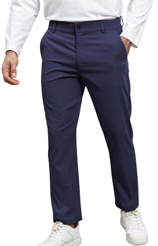 Curluriy Pantalon Chino Homme Décontractés Classique Pantalons avec Poches Pants Élastique à la Taille Automne Hiver
