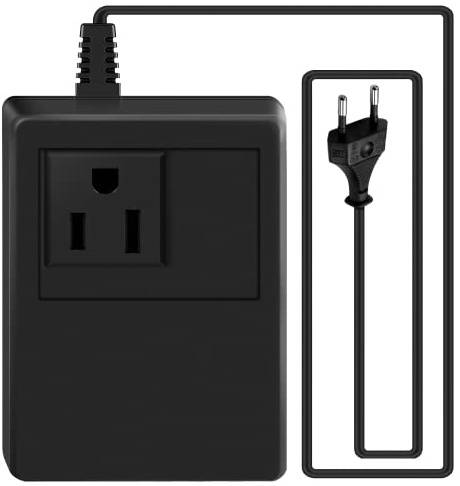 Gokelomg - Transformador de voltaje de 110 V - Tensión descendente - Enchufe UE (solo utilizado por aparatos eléctricos en 70 W)