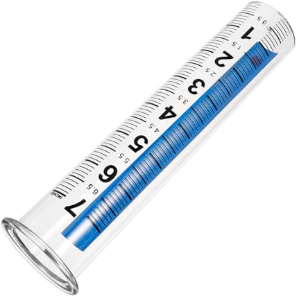 Toyvian Pluviomètre de Jardin Transparent Plastique Tube avec Échelle Lisible Outil de Mesure Pluie Extérieur et Précis pour Pelouse et Patio Réutilisable
