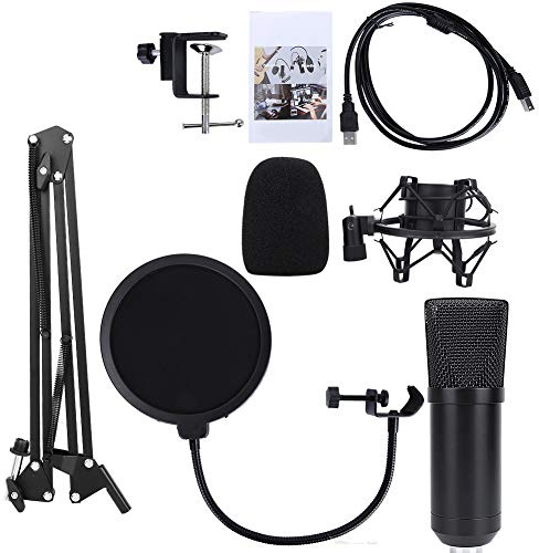 Dilwe Microfono a Condensatore per Podcast USB, Kit Microfono per PC per Computer con Supporto Antiurto per Braccio Regolabile per Streaming di Giochi Vocali