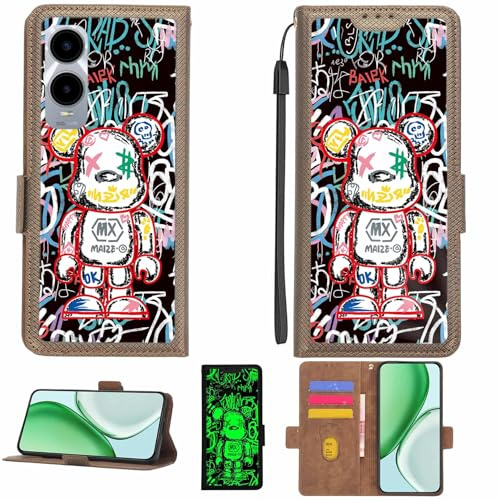 Aroepurt fodral kompatibelt med Cricket Icon 6 SL219C telefonfodral flipskydd [med härdat glas skärmskydd] [RFID-blockering] [ljuseffekt] LPT-MXX