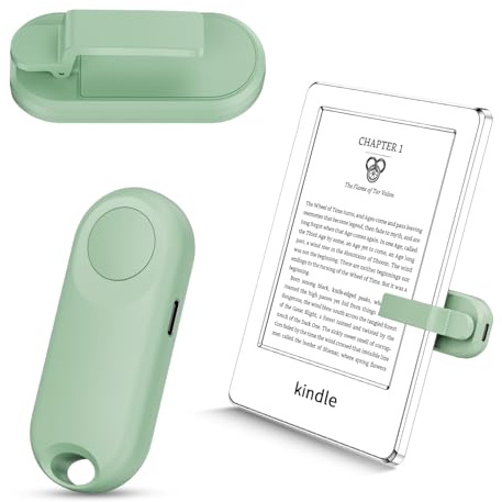 Sycelu Télécommande Tourne Page Commande sur Lecture Kobo Surface Comics/Romans iPhone Kindle Paperwhite Accessoires Tablettes Android Prise de Photos Appareil Photo Enregistrement (Vert)