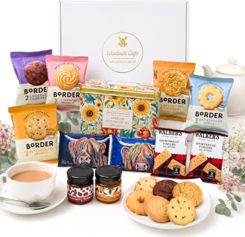 Tea and Biscuits Gift Set - Afternoon Tea, Biscuits, Shortbread & Marmalade | Arrives beautifully ready to gift, no wrapping needed - individually wrapped for freshness. Ideal birthday or thank-you gift