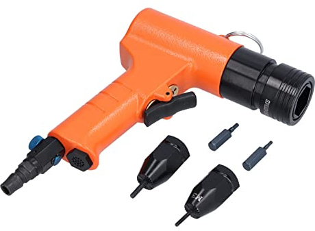 Hamwesh Pistola Neumática para Tuercas de Remache, Remachadora de Aire Automática de 1500 RPM, Antideslizante de Gran Potencia con Reemplazo de Punta Rápida para Placas de Metal, Tuberías, Gabinetes