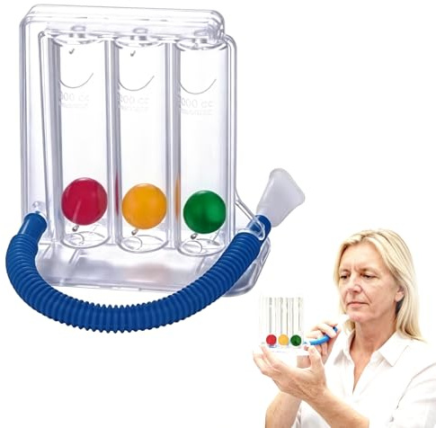 Atemtrainer Lungentrainer, für Lungenfunktion und SprachtherapieAtemtrainer | Ideal für Logopädie, Sport & Rehabilitation mit 3 Bunten Bällen