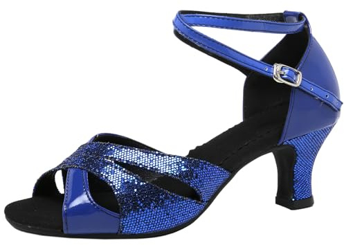 WUIWUIYU Women's Ankle Strap Dance Shoes for Ballroom Salsa Tango Flamenco Latin Paso Doble Footwear
