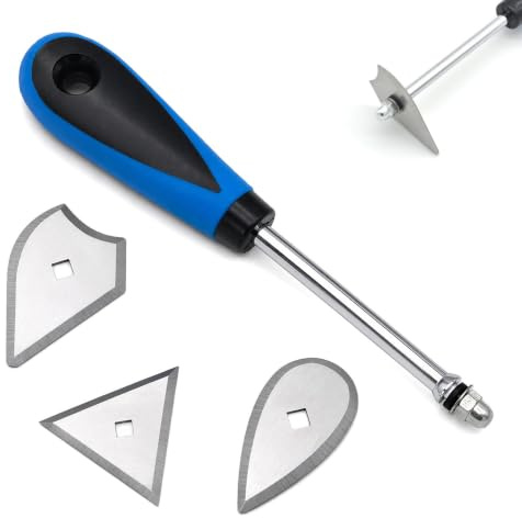 Msjuwek 3-in-1 Paint Scraper Tool Set Stainless Steel Shave Hook Scrapper with Replacement Blades Professional Stripper Remover for Wood Metal Furniture Home Improvement