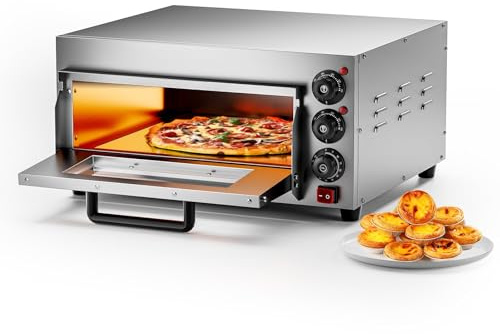 Fornetto Pizza Elettrico Da Cucina, Forno Per Pizza Con Pietra Refrattaria, Riscaldamento Rapido E Timer, Calore Superiore E Inferiore Regolabile Per Casa/Cucina/Interni(Single Layer)