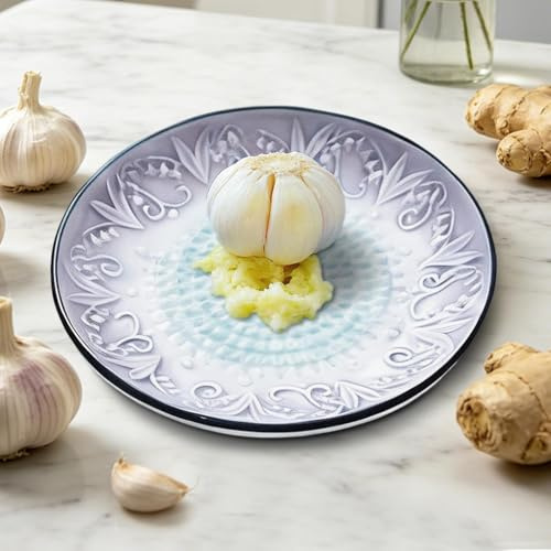 Placas Rallador De Cerámica Degradado|Disco Abrasivo De Cerámica Con Relieve De Color Contrastante De 13cm|Plat-o Rallador De Jengibre Exquisitamente Hecho A Mano|Para Cocina Casera Chocolate