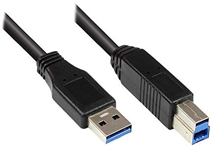 Anschlusskabel USB 3.0 Stecker A an Stecker B, schwarz, 0,2m, Good Connections®