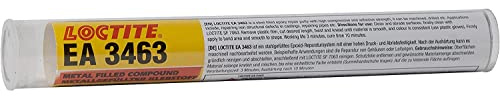 LOCTITE EA 3463 Epoxid Knetmasse, 2K-Kleber für Reparaturen, Grau, 1x114g | Stahlgefüllt, härtet in 10 Minuten und auch unter Wasser, dichtet Rohre und Tanks, hohe Druckfestigkeit