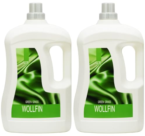 Hepp GmbH & Co KG – Wollfin green gras Flüssiges Feinwaschmittel-Konzentrat 6000 ml (2 x 3000 ml Henkelflasche) 228 WL