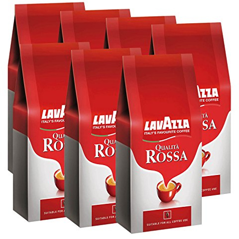 Lavazza Qualità Rossa Lot de 7 paquets de 1 kg de café en grains