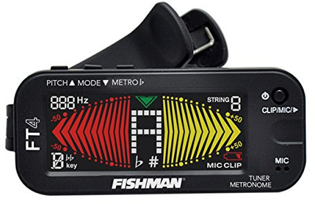 Fishman FT-4 – PREMIUM QUALITÄT – Wechselrahmen Digital Chromatisches Stimmgerät & Metronom