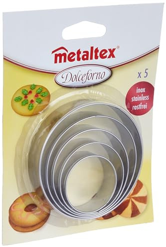 Metaltex 252375010 Ausstecher rund, 5-er Set, Edelstahl, silber