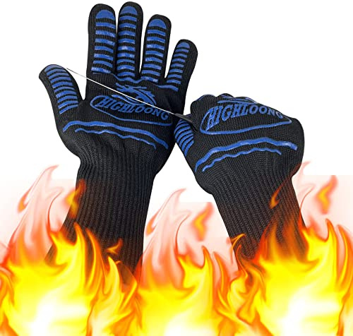 BBQ Gloves, Oven Gloves Original 2 Pack1472℉ Extreme Heat Resistant, Grilling Gloves Silicone Non-Slip Oven Mitts, Kitchen Gloves for BBQ, Grilling, Cooking, Baking