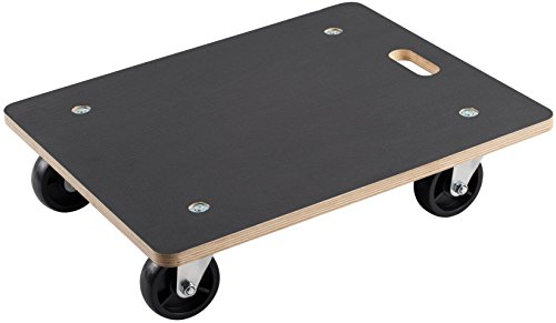 Metafranc Transportroller 590 x 490 mm - 400 kg Tragkraft - Siebdruckplatte - PA-Räder / Möbelroller / Transporthilfe für Umzug / Rollwagen für Möbel-Transport / Kistenroller aus Holz / 822020