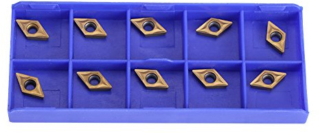 Coffret de 10pcs Lames Inserts Rotatifs Forme Losange CNC Cutter en Carbure DCMT070202 Outil Tournage Filtage pour Acier pour Tours, Fraiseuses
