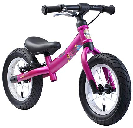 BIKESTAR Mitwachsendes Kinder Laufrad Lauflernrad Kinderrad für Mädchen ab 3-4 Jahre | 12 Zoll Flex Sport Kinderlaufrad Berry | Risikofrei Testen
