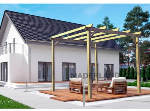 Maderland Pergola autoportée Bois - Le Havre, Dimensions 420 x 300 cm, Ancrage