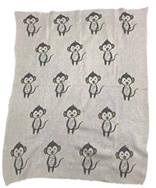 Odot Strickdecke Babydecke Kuscheldecke, Kinderwagen im Freien Kinderdecke Krabbeldecke Perfekt für Mädchen und Jungen Babys (90x110cm,AFFE)