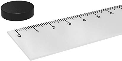 20x Scheibenmagnet 20x5 mm beschichtet mit schwarzem Epoxidharz